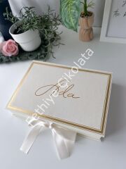 Mukavva Kurdeleli Dekoratif Çikolata Kutusu