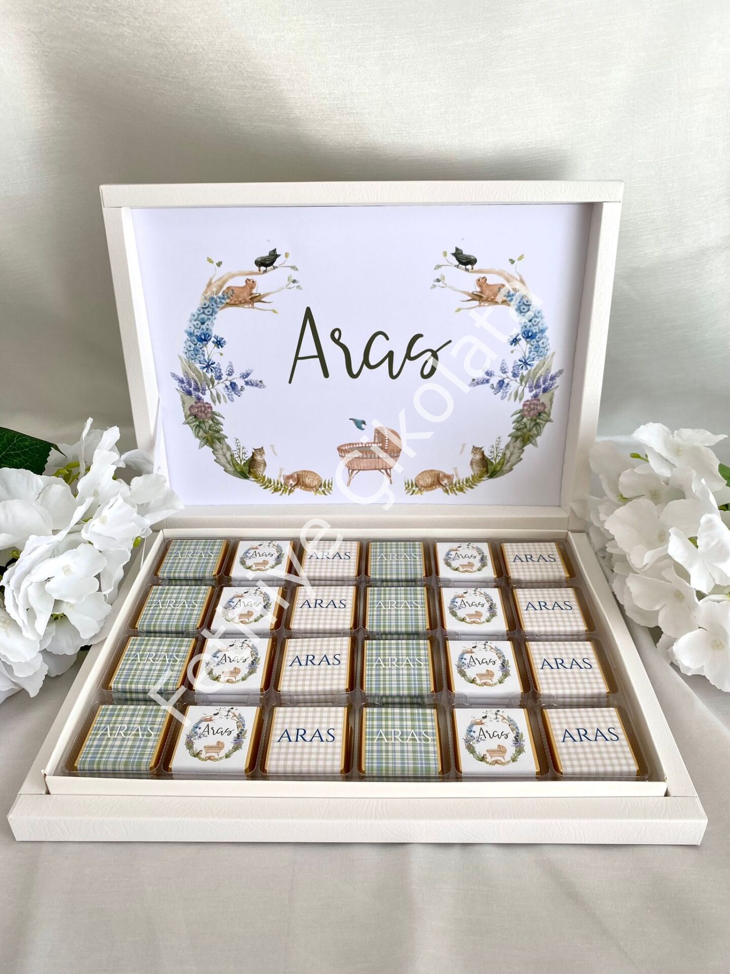 Karton Kutu Erkek Bebek Çikolatası