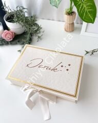 Mukavva Kurdeleli Dekoratif Çikolata Kutusu