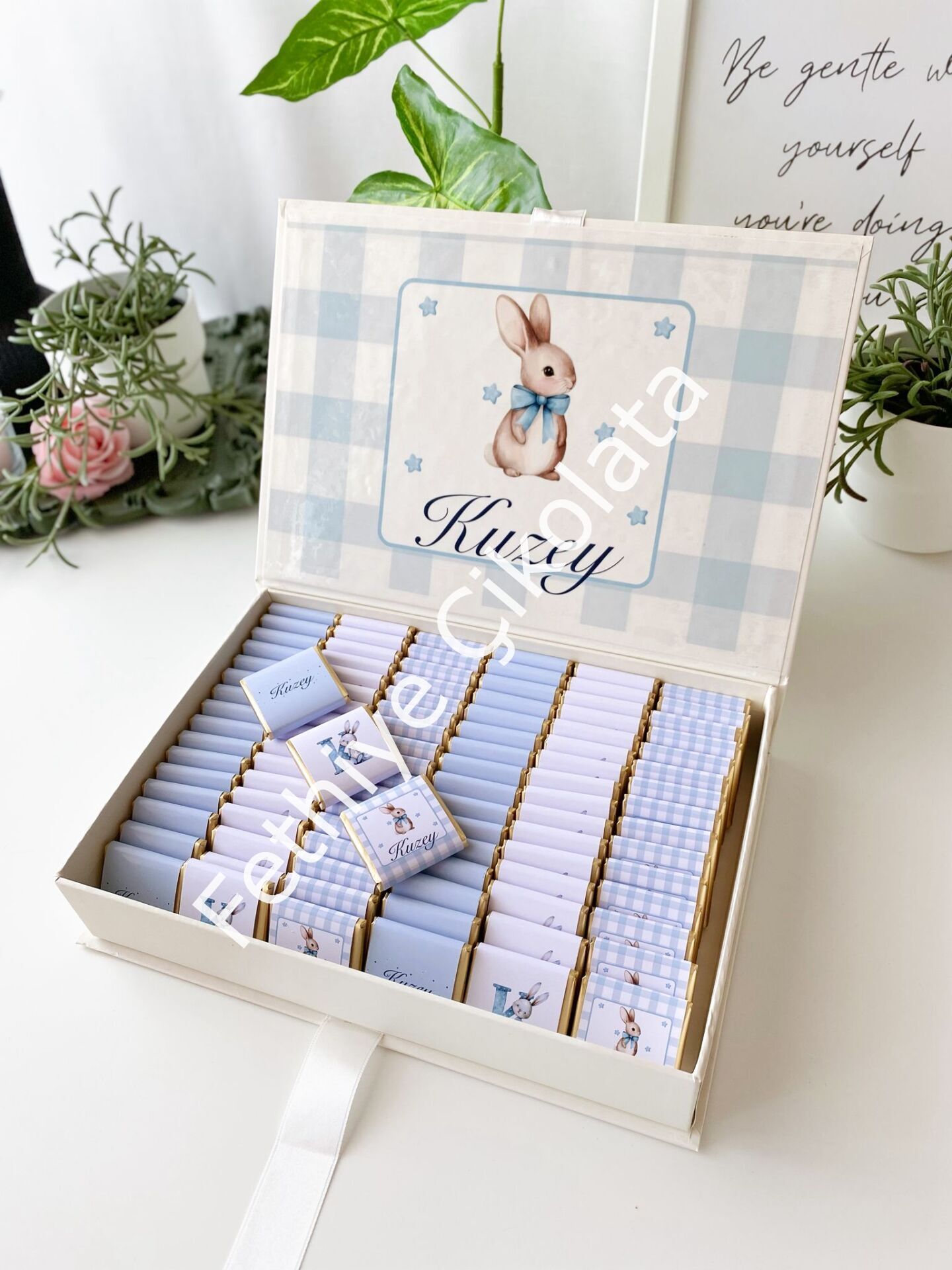 Mukavva Kurdeleli Dekoratif Çikolata Kutusu