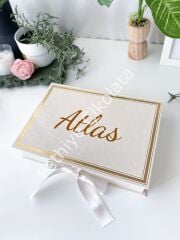 Mukavva Kurdeleli Dekoratif Çikolata Kutusu