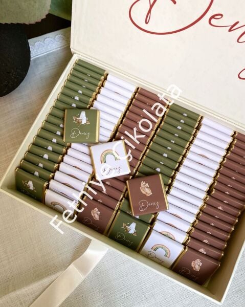 Mukavva Kurdeleli Dekoratif Çikolata Kutusu