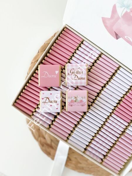 Mukavva Kurdeleli Dekoratif Çikolata Kutusu