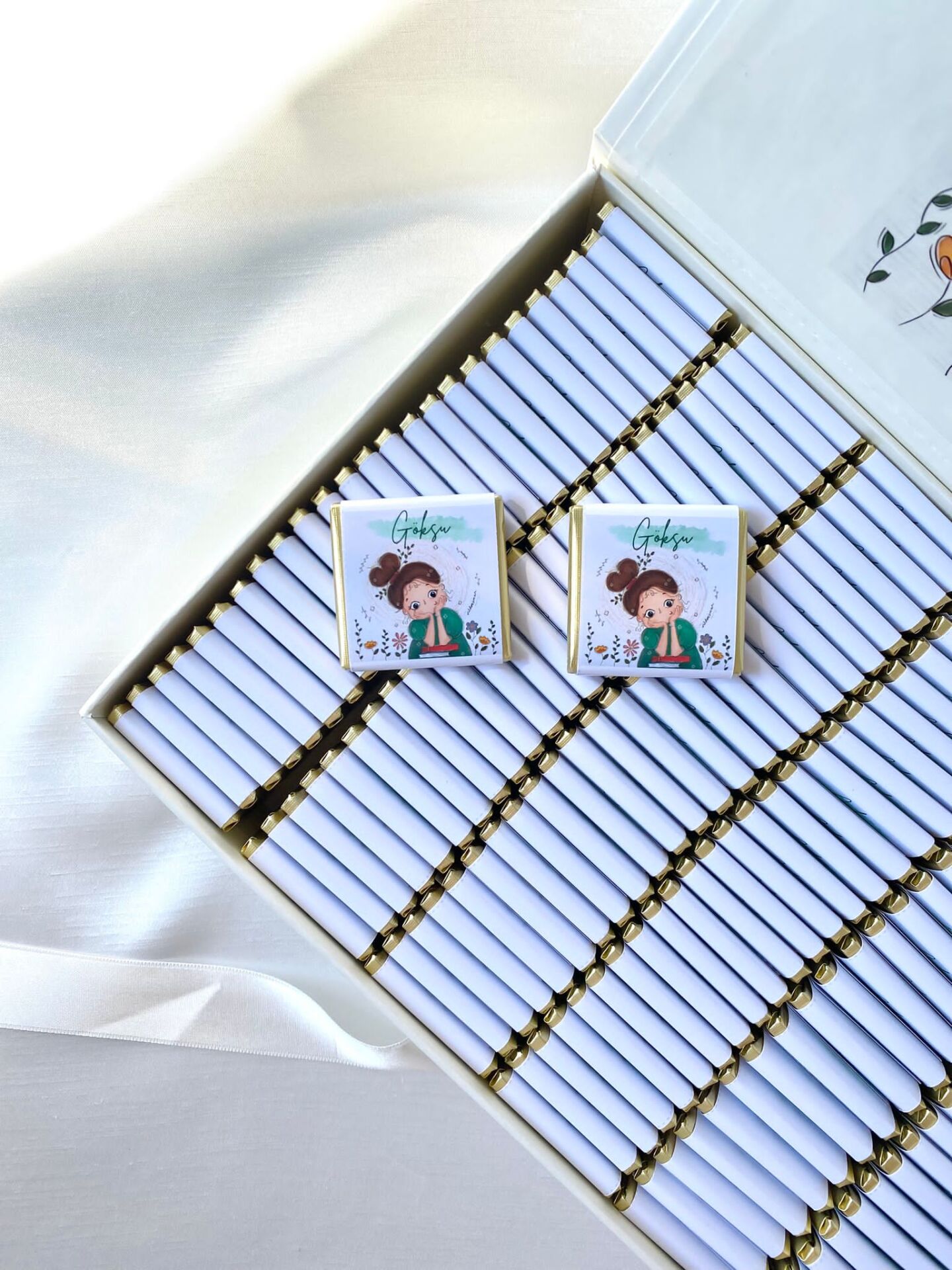 Mukavva Kurdeleli Dekoratif Çikolata Kutusu