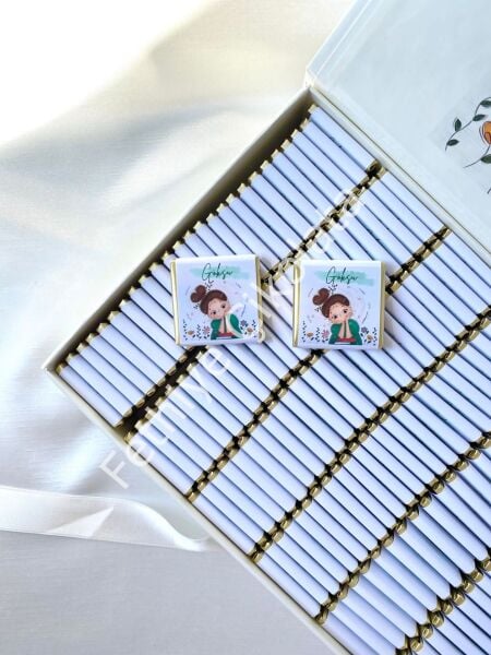 Mukavva Kurdeleli Dekoratif Çikolata Kutusu