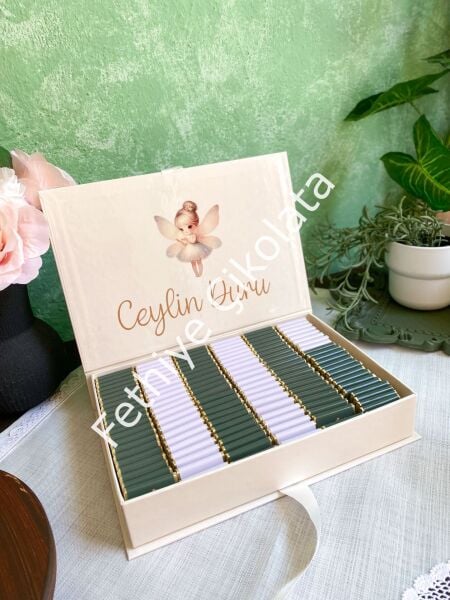 Mukavva Kurdeleli Dekoratif Çikolata Kutusu