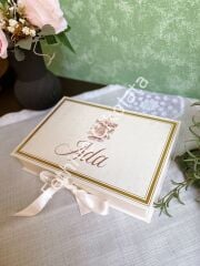 Mukavva Kurdeleli Dekoratif Çikolata Kutusu