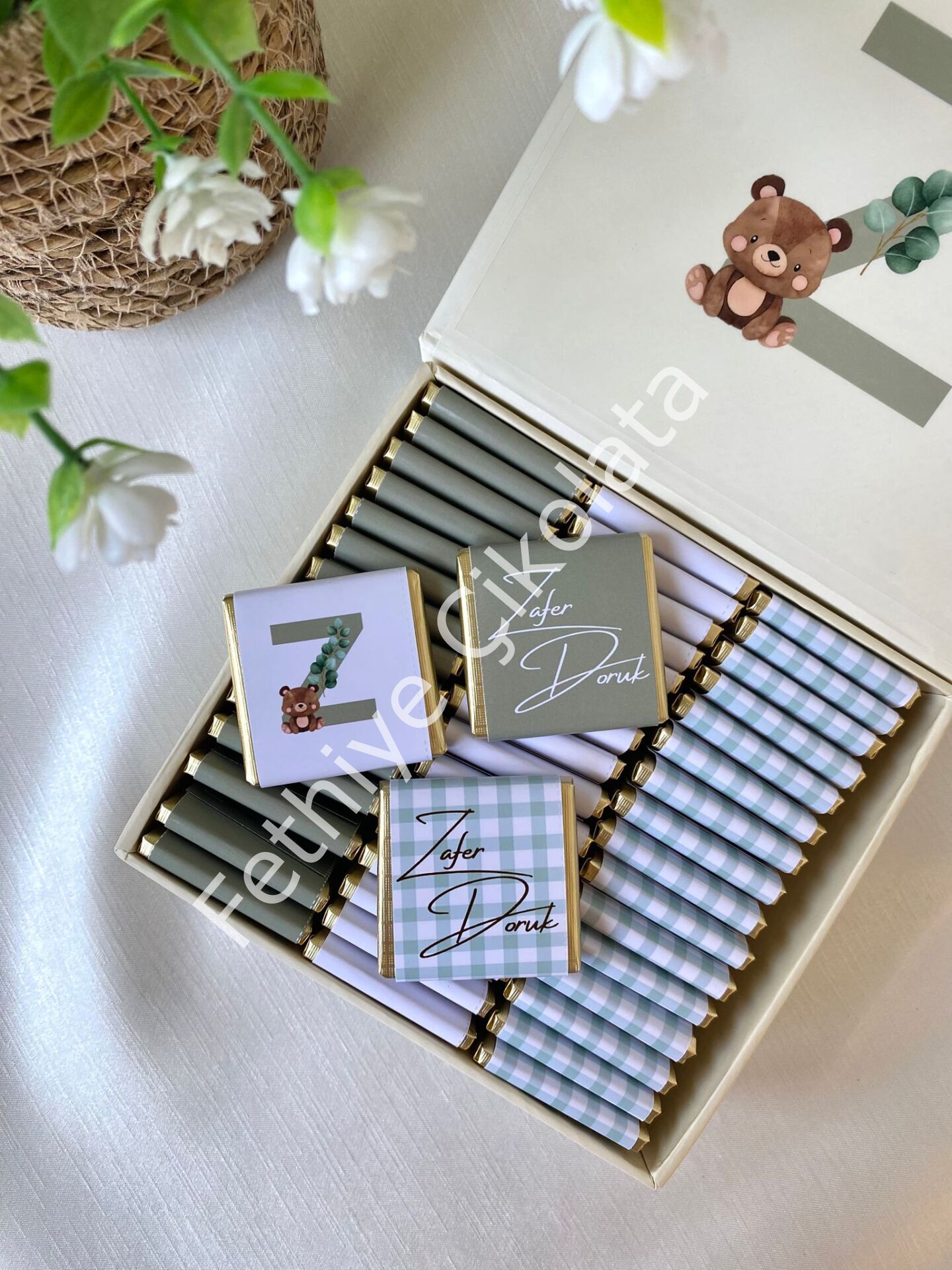 Erkek Bebek Mıknatıslı Kare Kutu