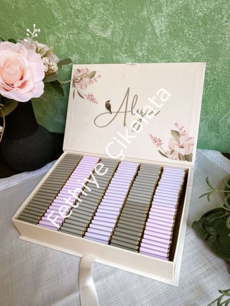 Mukavva Kurdeleli Dekoratif Çikolata Kutusu