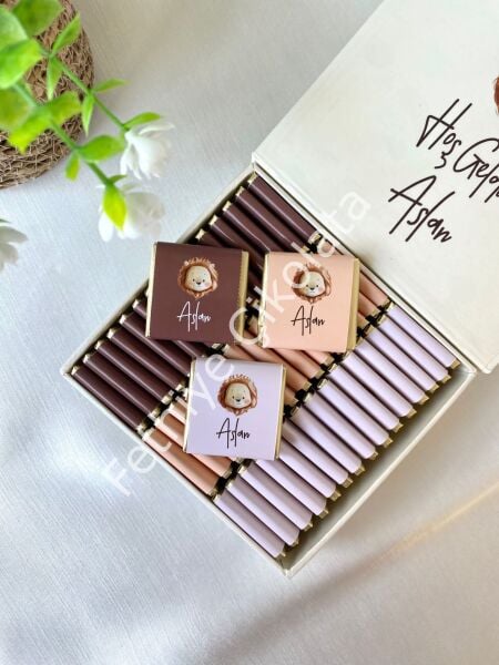 Erkek Bebek Mıknatıslı Kare Kutu