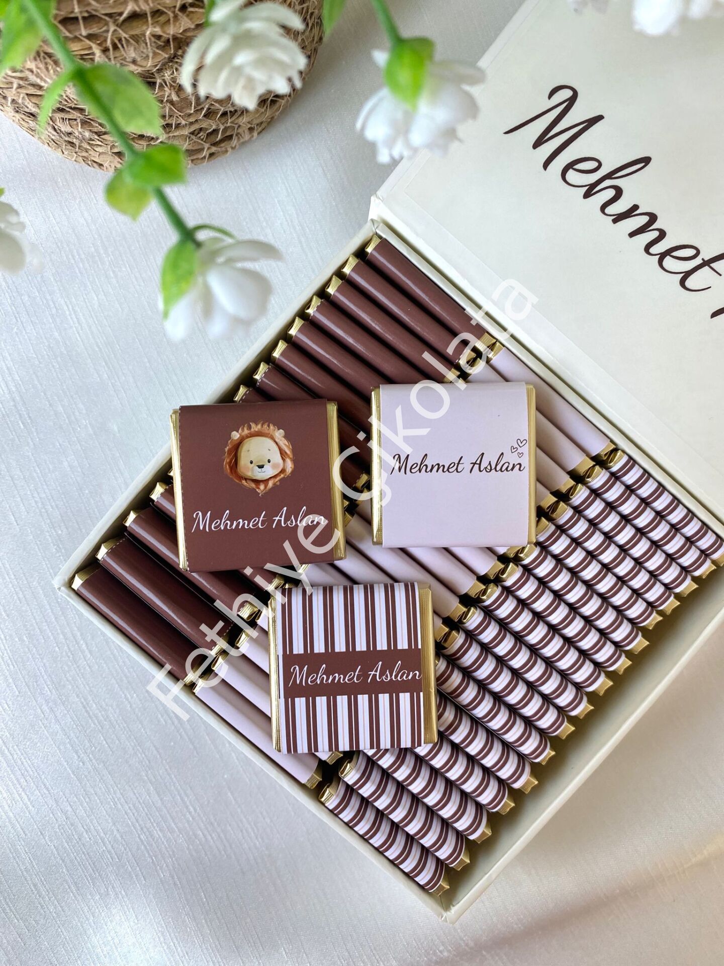 Erkek Bebek Mıknatıslı Kare Kutu