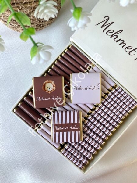 Erkek Bebek Mıknatıslı Kare Kutu