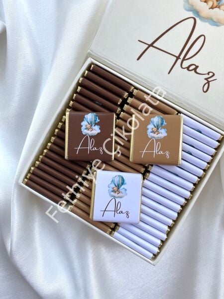 Erkek Bebek Mıknatıslı Kare Kutu