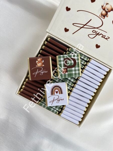 Erkek Bebek Mıknatıslı Kare Kutu