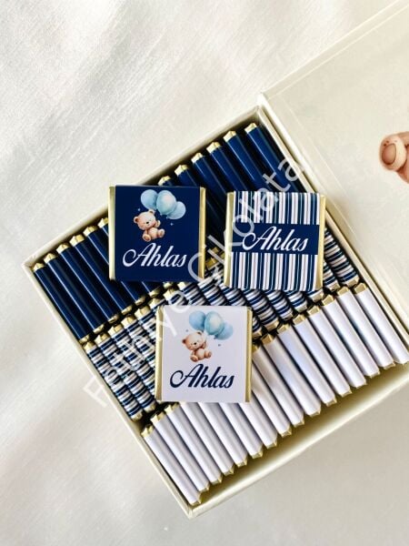 Erkek Bebek Mıknatıslı Kare Kutu