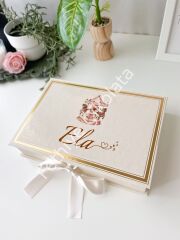 Mukavva Kurdeleli Dekoratif Çikolata Kutusu