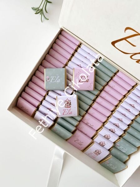 Mukavva Kurdeleli Dekoratif Çikolata Kutusu