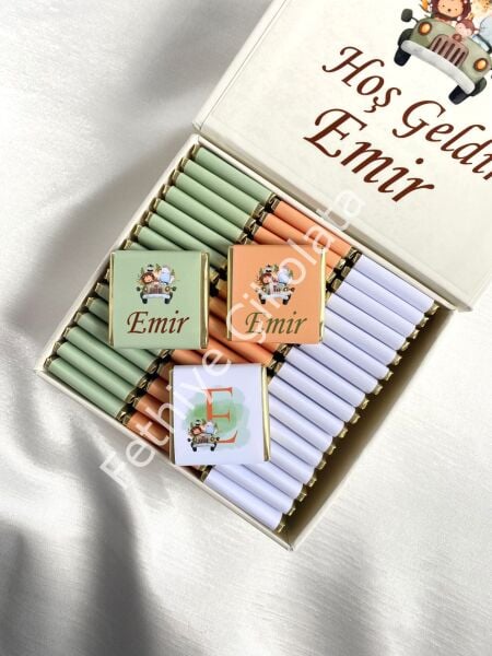 Erkek Bebek Mıknatıslı Kare Kutu