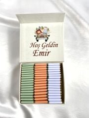 Erkek Bebek Mıknatıslı Kare Kutu