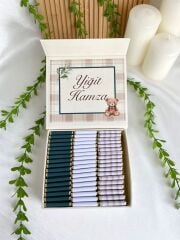 Erkek Bebek Mıknatıslı Kare Kutu