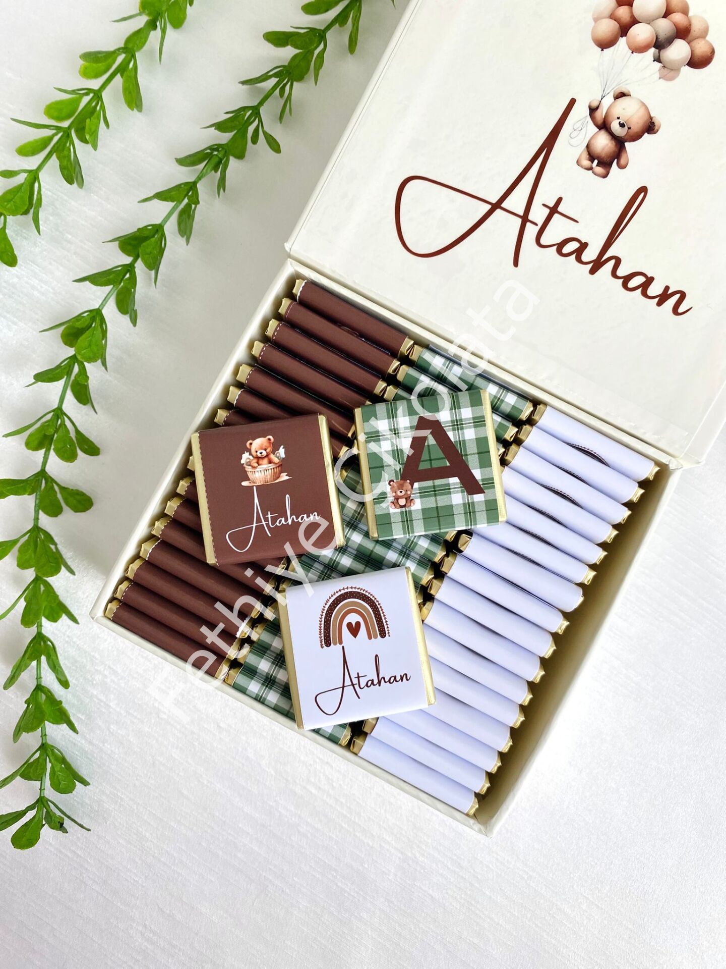 Erkek Bebek Mıknatıslı Kare Kutu