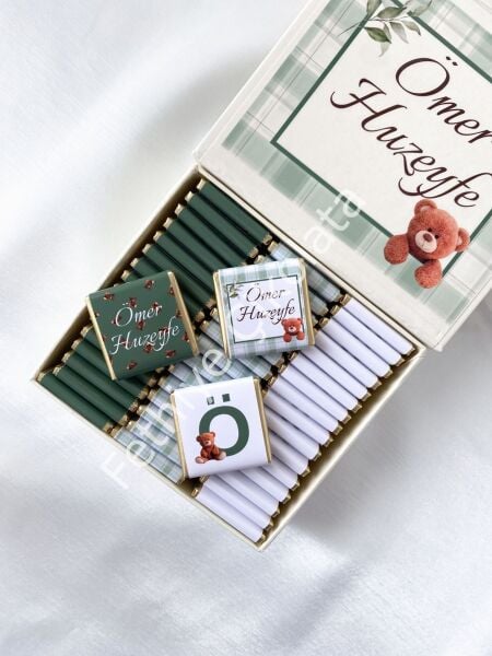 Erkek Bebek Mıknatıslı Kare Kutu