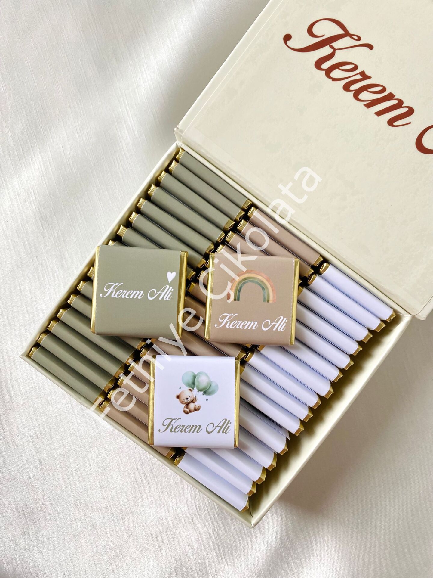 Erkek Bebek Mıknatıslı Kare Kutu