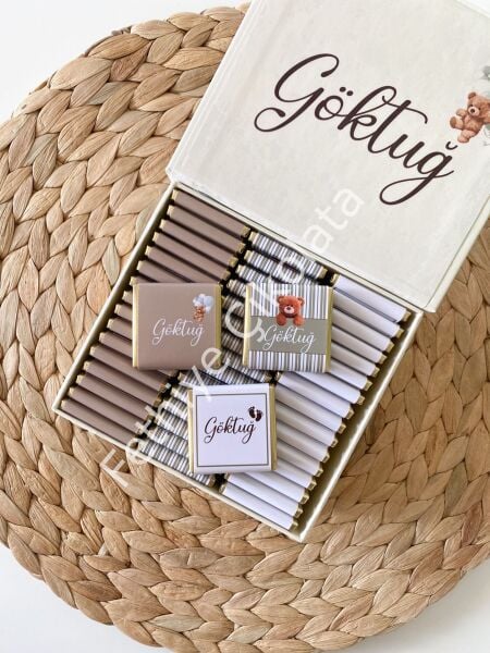 Erkek Bebek Mıknatıslı Kare Kutu