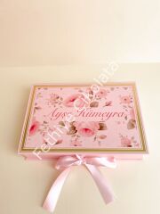 Mukavva Kurdeleli Dekoratif Çikolata Kutusu