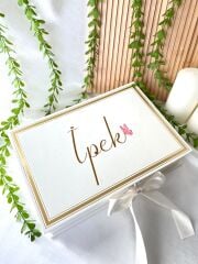 Mukavva Kurdeleli Dekoratif Çikolata Kutusu