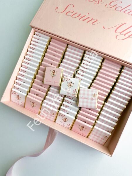 Mukavva Kurdeleli Dekoratif Çikolata Kutusu