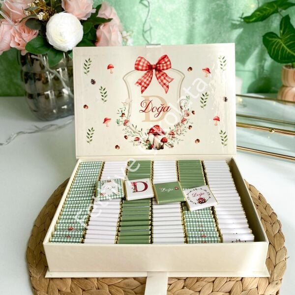 Mukavva Kurdeleli Dekoratif Çikolata Kutusu