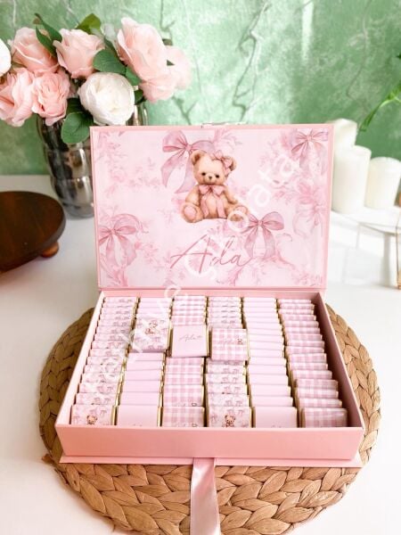 Mukavva Kurdeleli Dekoratif Çikolata Kutusu