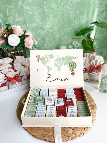 Mukavva Kurdeleli Dekoratif Çikolata Kutusu