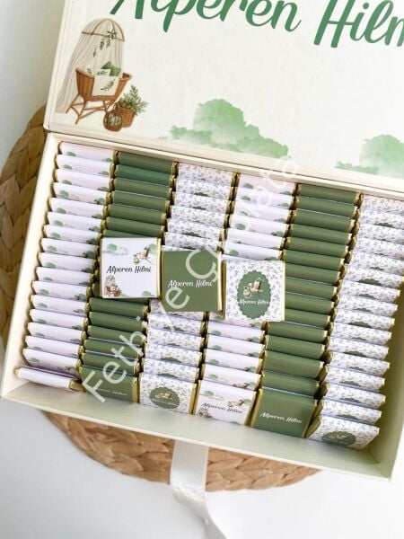 Mukavva Kurdeleli Dekoratif Çikolata Kutusu