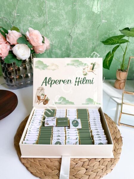 Mukavva Kurdeleli Dekoratif Çikolata Kutusu