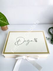 Mukavva Kurdeleli Dekoratif Çikolata Kutusu