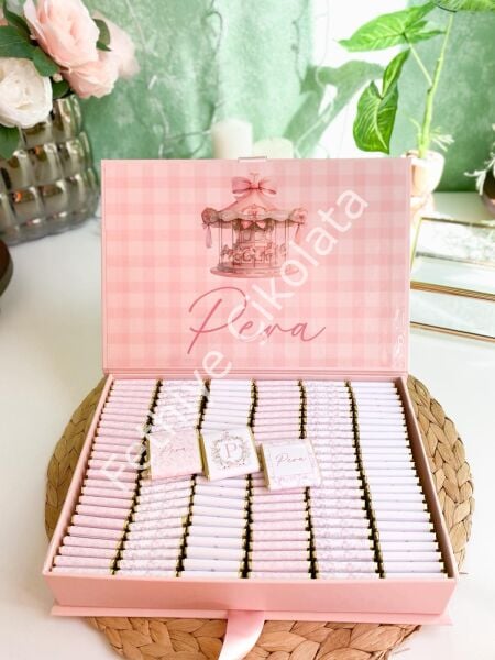 Mukavva Kurdeleli Dekoratif Çikolata Kutusu