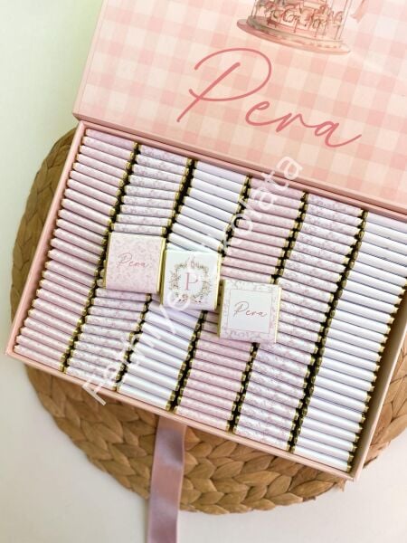 Mukavva Kurdeleli Dekoratif Çikolata Kutusu