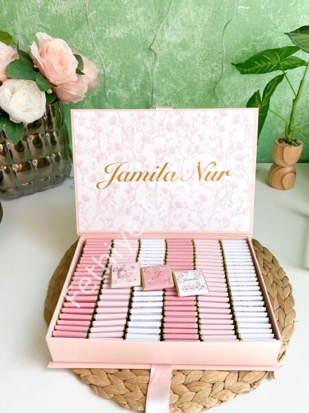 Mukavva Kurdeleli Dekoratif Çikolata Kutusu