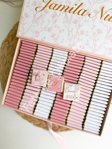 Mukavva Kurdeleli Dekoratif Çikolata Kutusu