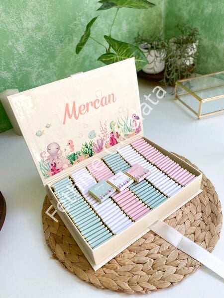 Mukavva Kurdeleli Dekoratif Çikolata Kutusu