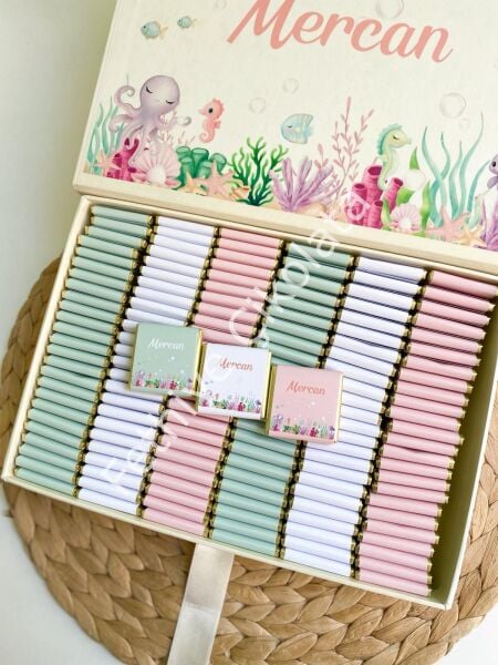 Mukavva Kurdeleli Dekoratif Çikolata Kutusu