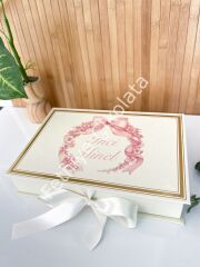 Mukavva Kurdeleli Dekoratif Çikolata Kutusu