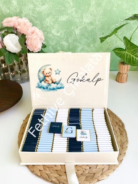 Mukavva Kurdeleli Dekoratif Çikolata Kutusu