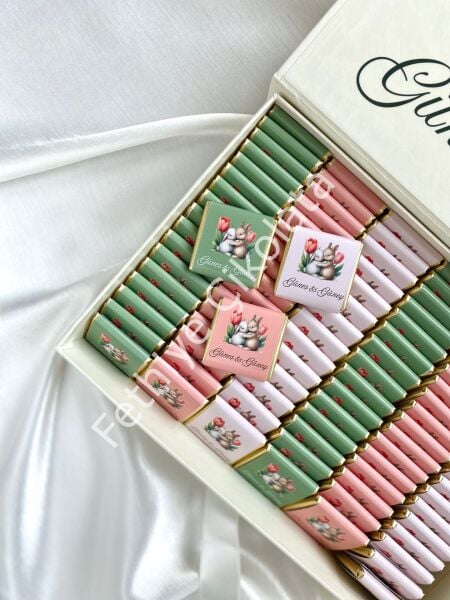 Mukavva Kurdeleli Dekoratif Çikolata Kutusu