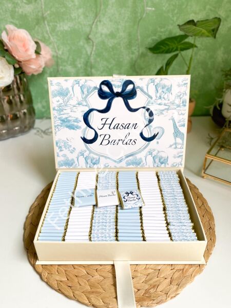 Mukavva Kurdeleli Dekoratif Çikolata Kutusu