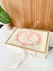 Mukavva Kurdeleli Dekoratif Çikolata Kutusu