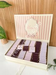 Mukavva Kurdeleli Dekoratif Çikolata Kutusu