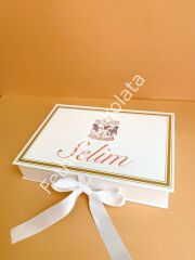 Mukavva Kurdeleli Dekoratif Çikolata Kutusu